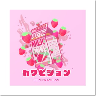Milk Box Strawberry,T-Shirt Ichigo Posters and Art